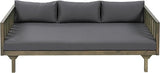 Christopher Knight Home Claremont Outdoor 3 Seater Acacia Wood Daybed with Fabric Water Resistant and Removable Cushions - Photo 4