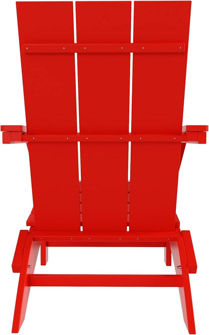WestinTrends Ashore Modern Outdoor Folding Adirondack Chair, Red