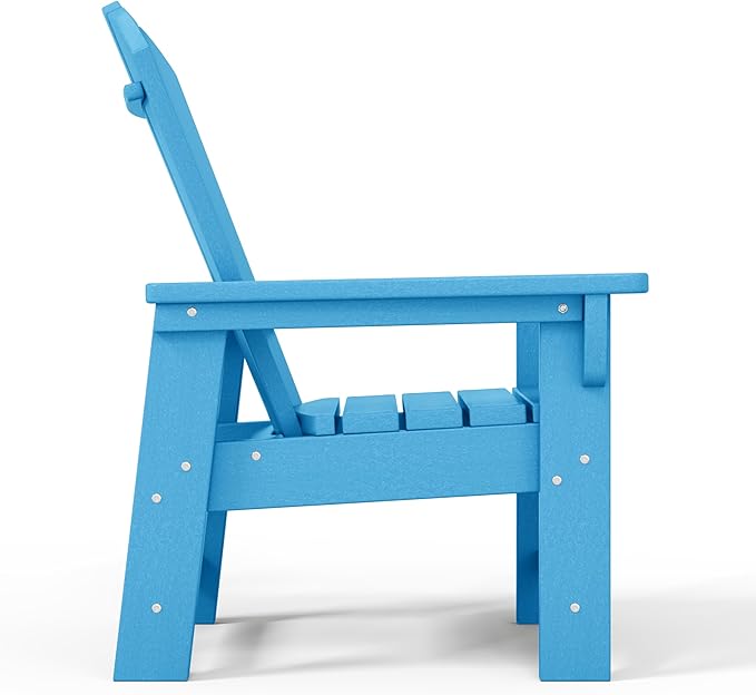 WestinTrends Malibu Kids Outdoor Adirondack Plastic Patio Chair (Set of 2), Pacific Blue