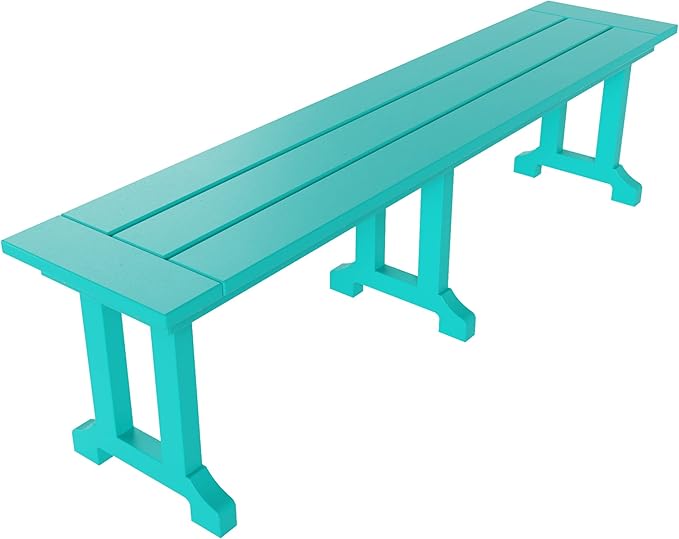 WO WESTIN OUTDOOR HDPE Laguna Trestle 65" Bench,Turquoise