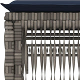 2-Person Gray Poly Rattan Patio Chaise Lounge Set, Adjustable Backrest, Removable Cushions, 78" L Poolside Lounger - Photo 9