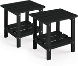 Outdoor Side Table Set of 2 - HDPE Small End Table - Patio Side Tables Square for Backyard Pool Porch Balcony - Indoor - Photo 1