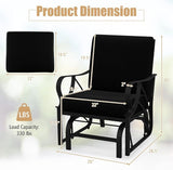 Giantex 2-Pack Outdoor Glider, Patio Rocking Chair with Thick Cushion, Sturdy Metal Frame, Curved Armrest - Photo 3