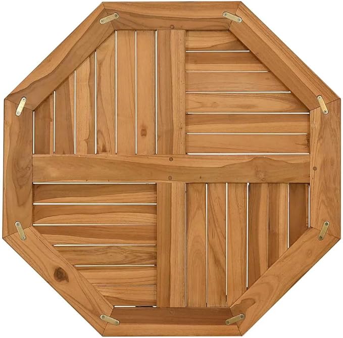 Octagonal Solid Teak Wood Table Top 27.6 x 27.6 Inch - Photo 6