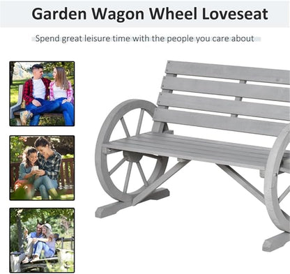 Porch Patio Bench, Outdoor Bench Chair, 41.5" L Porch Patio Bench, Outdoor Garden Bench Patio Park Bench Patio Seating Sturdy Patio Bench Porch Bench Furniture Chair Seat for Outside, Fir Wood -Gray