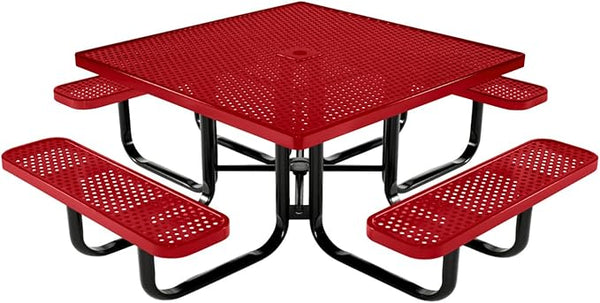 COATEDOUTDOORFURNITURE Heavy-Duty Portable Outdoor Kids Table with Umbrella Hole, Punched Steel Kids Picnic Table - Photo 1