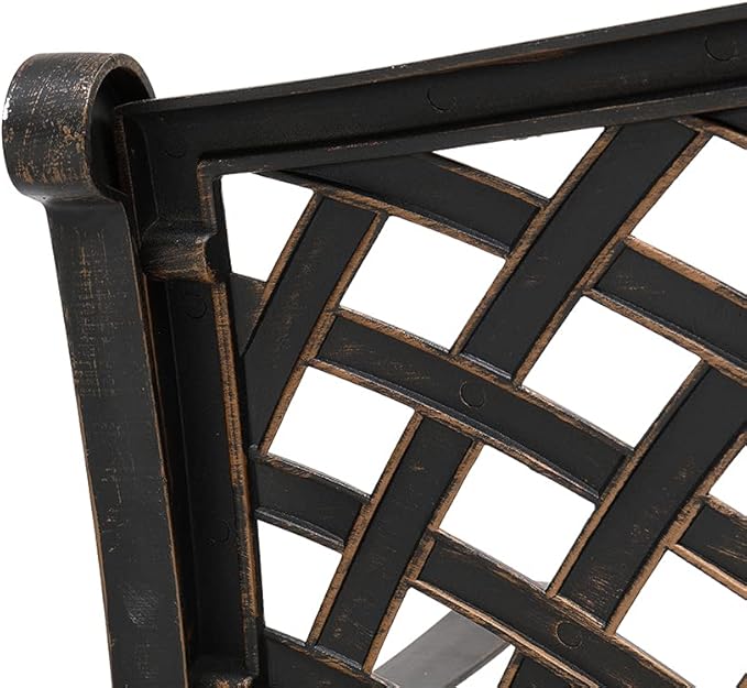 40" Outdoor Bench,Metal Outside Benches for Garden,Patio,Front Porch, Park, Yard, with Armrest and Backrest,Weatherproof,Water Resistant,Aluminum,Support up to 530lbs,Bronze Color
