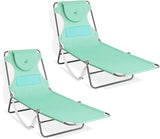 Ostrich Chaise Lounge Outdoor Lightweight Folding Adjustable Reclining Beach Chair for Tanning Pool Lake Patio Lawn - Photo 1