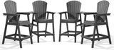 PASAMIC Tall Adirondack Chairs Set of 4, All-Weather HDPE Patio Chairs with Double Connecting Trays - Photo 1