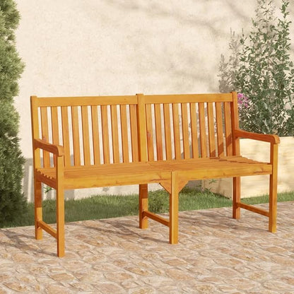 Patio Bench Wooden Natural Brown Solid Acacia Wood Large Durable Garden Bench for Outdoor Spaces 4-Piece Set