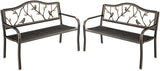 MFSTUDIO Outdoor Metal Bench Set of 2, 50" Outdoor Garden Bench - Photo 1