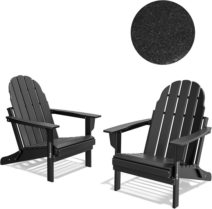 Folding Adirondack Chair - Durable HDPE Poly Lumber All-Weather Resistant - Photo 9