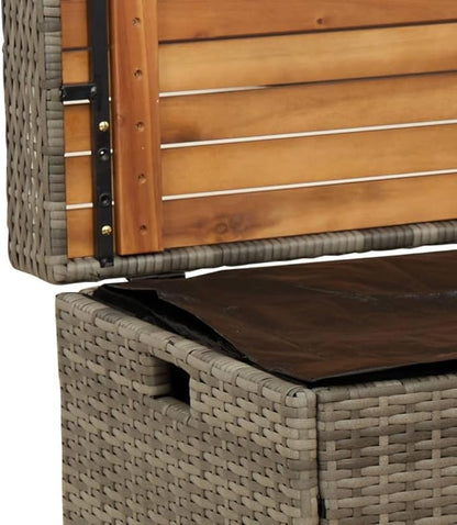 Storage Bench Grey and Brown Park Bench Garden Seating for Lawn Outdoor