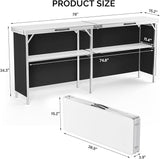 VINGLI 43" Portable Bar Table, 3-Tier Shelves, Carry Bag，Mobile Bar Table for Events, Party, Camping, Picnic, Tradeshow - Photo 3
