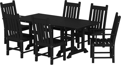 Costaelm Armless Outdoor Chair, Patio Adirondack Chair, HDPE Poly Lumber Waterproof Restaurant Bistro Kitchen Dining Chair for Outside Porch Backyard Garden, Black