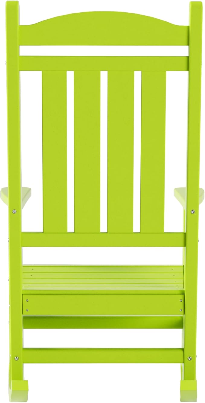 WO Home Furniture Patio Rocking Chair Farmhouse Outdoor HDPE UV Weather Resistant (Lime)