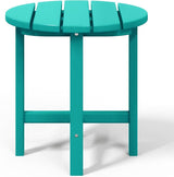 WestinTrends Dylan Adirondack Round Outdoor Side Table, Turquoise - Photo 8