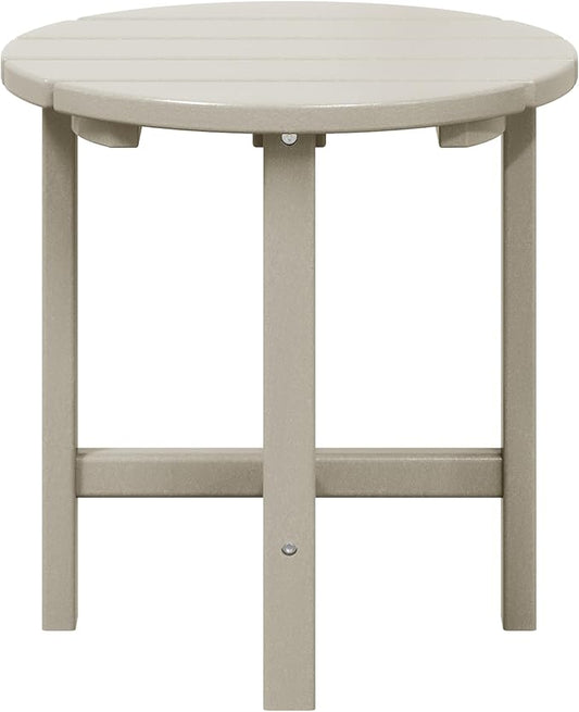 WestinTrends Dylan Adirondack Round Outdoor Side Table, Sand