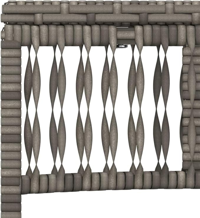 Sun Lounger Set of 3 Grey PE Rattan Standard with Adjustable Backrest and Removable Cushion Covers - Photo 9