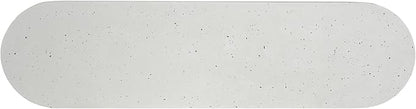 Christopher Knight Home Vex Set of 2 Concrete Outdoor Bench with Modern White Terrazzo Effect, Outdoor Dining Chairs, Oval Garden Bench with Pedestal Base, Extra Seating for Patio/Balcony, White