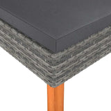 23.6x23.6x12.6 in Grey Poly Rattan Square Outdoor Ottoman, UV-Resistant Footstool for Garden Patio Balcony - Photo 3