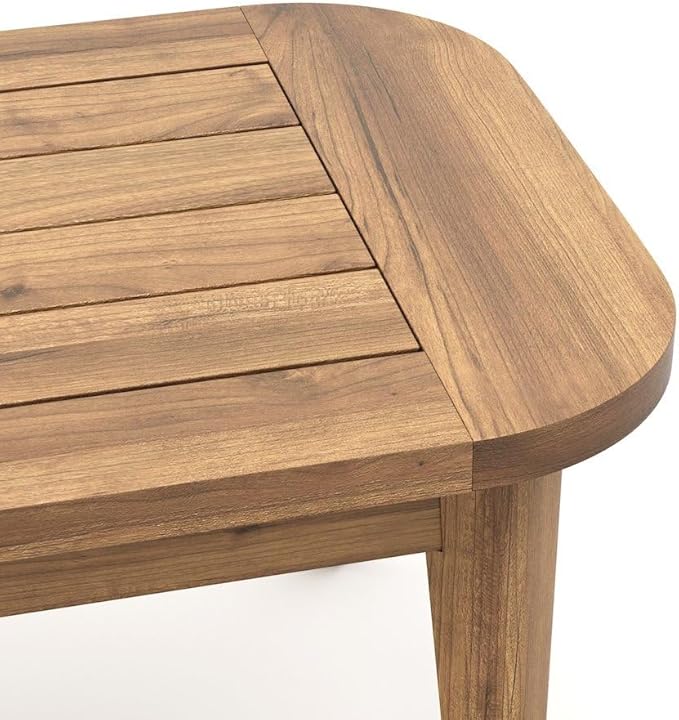 Brown Wooden Coffee Table, Rectangular Outdoor Coffee Table for Patio Seating Areas, Ideal for Decks and Garden Lounges - Photo 4