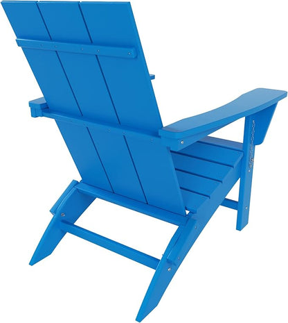 WestinTrends Ashore Modern Outdoor Folding Adirondack Chair (Set of 4), Pacific Blue