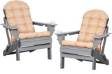 Adirondack Chairs Set of 2 with Cushions & Cup Holders, HDPE Weather Resistant Folding Adirondack Chair for Adults - Photo 1