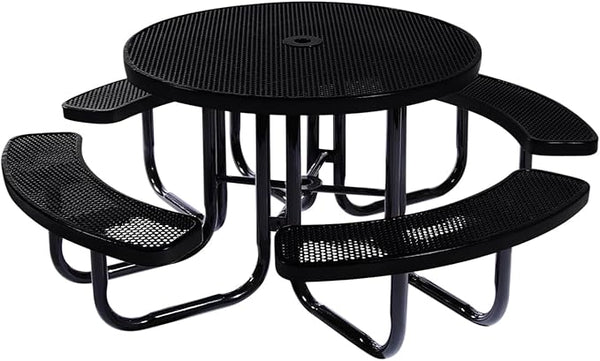 COATEDOUTDOORFURNITURE Heavy-Duty Portable Outdoor Picnic Table with Umbrella Hole - Photo 1