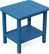 Patio Side Table, Outdoor HDPE Adirondack End Table for Patio,Outdoor Side Table for Backyard, Garden, Pool, Lawn,Navy - Photo 1
