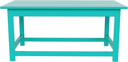 WO WESTIN OUTDOOR HDPE Laguna Outdoor Poly Adirondack Coffee Table, Turquoise