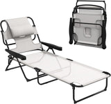 3-in-1 Oversized Sun Tanning Chair with Mat & Face Hole - Photo 1