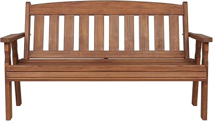 Amish Casual Outdoor Heavy Duty 800 LB Mission Pressure Treated Garden Bench(5 Foot, Oak Stain)
