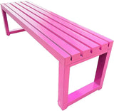Outdoor Garden Bench, Metal Patio Bench, Weatherproof Backless Benches 2-Person Balcony Seat for Front Porch, Park - Photo 1