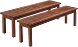 VINGLI Outdoor Wooden Bench, 45” 2-Person Backless Dining Bench - Photo 1
