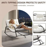 Oversized Rocking Chair with Cushion and Armrests, Lounge Rocker Recliner for Living Room, Bedroom, Patio, Porch - Photo 4