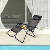 COSTWAY Zero Gravity Lounge Chair, Patio Rattan Recliner with Pillow, Lockable, Foldable & Lightweight - Photo 2