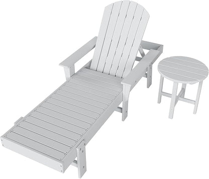 WestinTrends Dylan 2 Piece Adirondack Reclining Chaise Lounge with Arms White