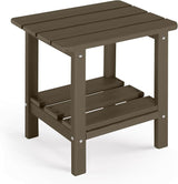 Adirondack Outdoor Side Table, 2-Tier Small Patio End Table, Weather Resistant HDPE Outdoor End Tables for Garden, Lawn - Photo 1
