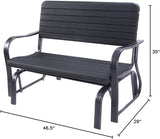 HAPPYGRILL Outdoor Swing Glider Bench, Patio Loveseat Chair with Steel Frame - Photo 8