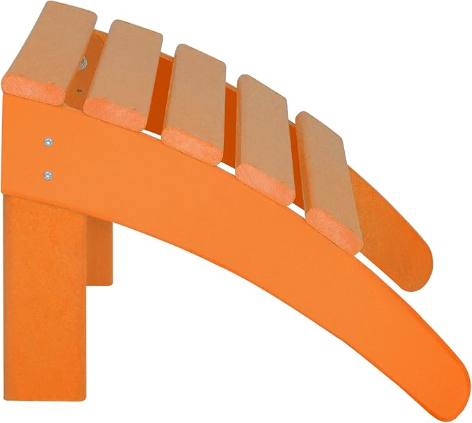 WO Home Furniture Adirondack Chair Outdoor Ottoman Set of 2 PCS Classic Patio Furniture (Orange)