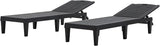 Outdoor Chaise Lounge Chair Set of 2 with 5 Position Adjustable Backrest, Water-Resistant Tanning Chair Recliner - Photo 5