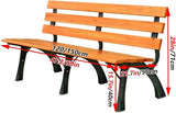 Outdoor Metal Garden Bench with Backrest, Weather-Resistant Patio Seating for Porch, Lawn, Balcony - 350lbs Capacity - Photo 2