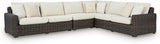 Signature Design by Ashley Kimora Right-Arm Facing Contemporary 4-Piece Outdoor Sectional with Cushion and 6 Throw - Photo 1