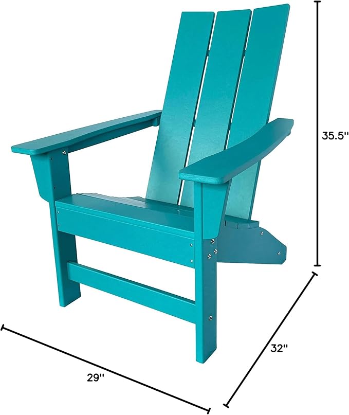 Shine Company Coastal Modern All-Weather Adirondack Chair, Aruba