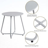 HollyHOME Round Metal Side Table, Rust-Resistant Patio Small Plant Stand - Photo 7