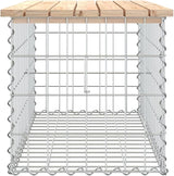 Brown Solid Pine Wood Compact Garden Bench with Gabion Design for Outdoor Seating and Rustic Charm - Photo 5