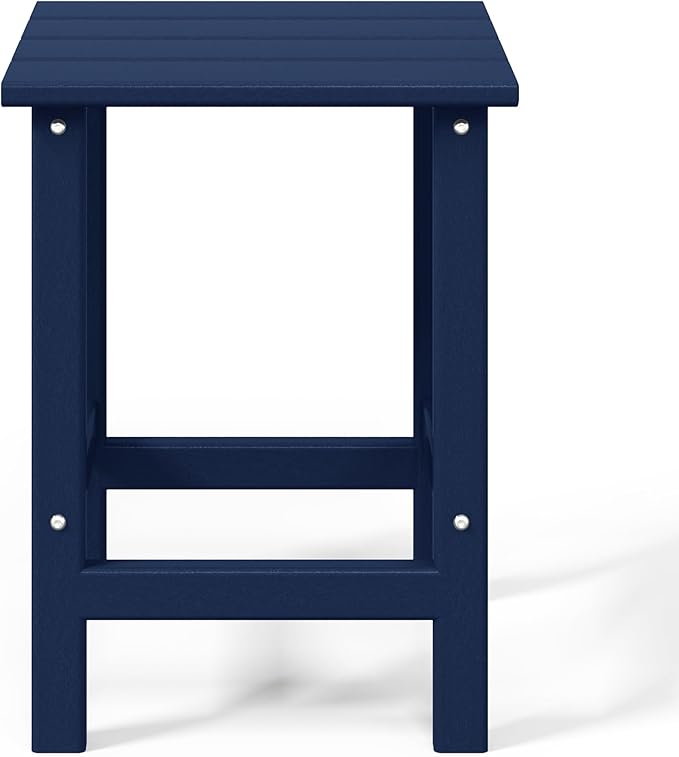 WestinTrends Malibu Square Outdoor Side Table for Adirondack Chair, Navy Blue