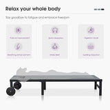 PURPLE LEAF Outdoor Tanning Lounge Chair Set with Face Hole Adjustable Reclining Chairs for Poolside Beach Wheels - Photo 4