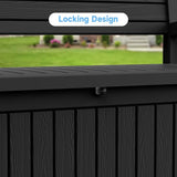 51.06" L x 24.17" W x 35.24" H Outdoor Storage Bench - 70 Gallon Weather-Resistant Resin Rattan-Look Seat - Photo 8